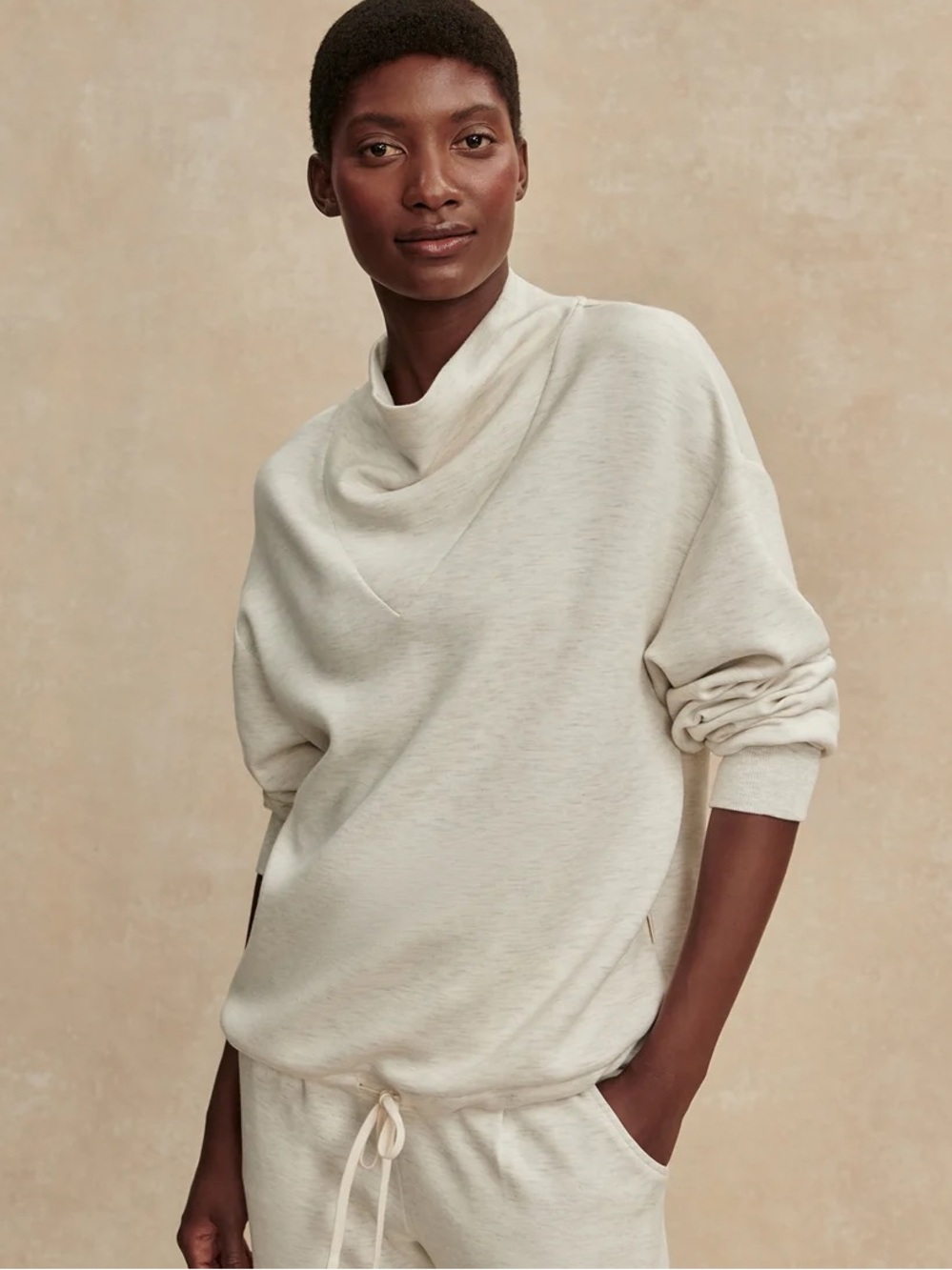 Varley Betsy Sweat | Small | Ivory Marl